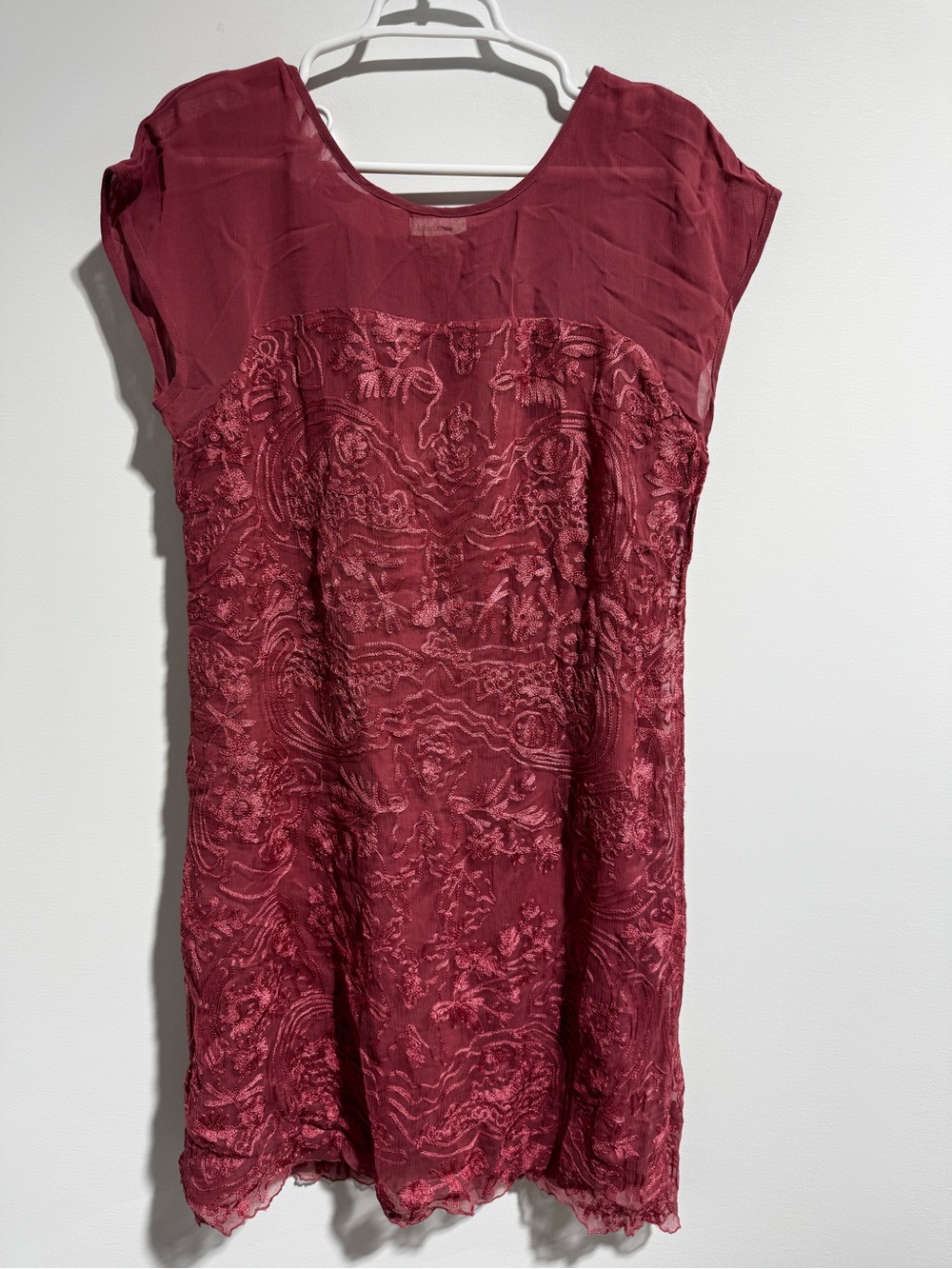 Sundance Rose Pink
Embroidered Mini Dress Short
Sleeve Size S